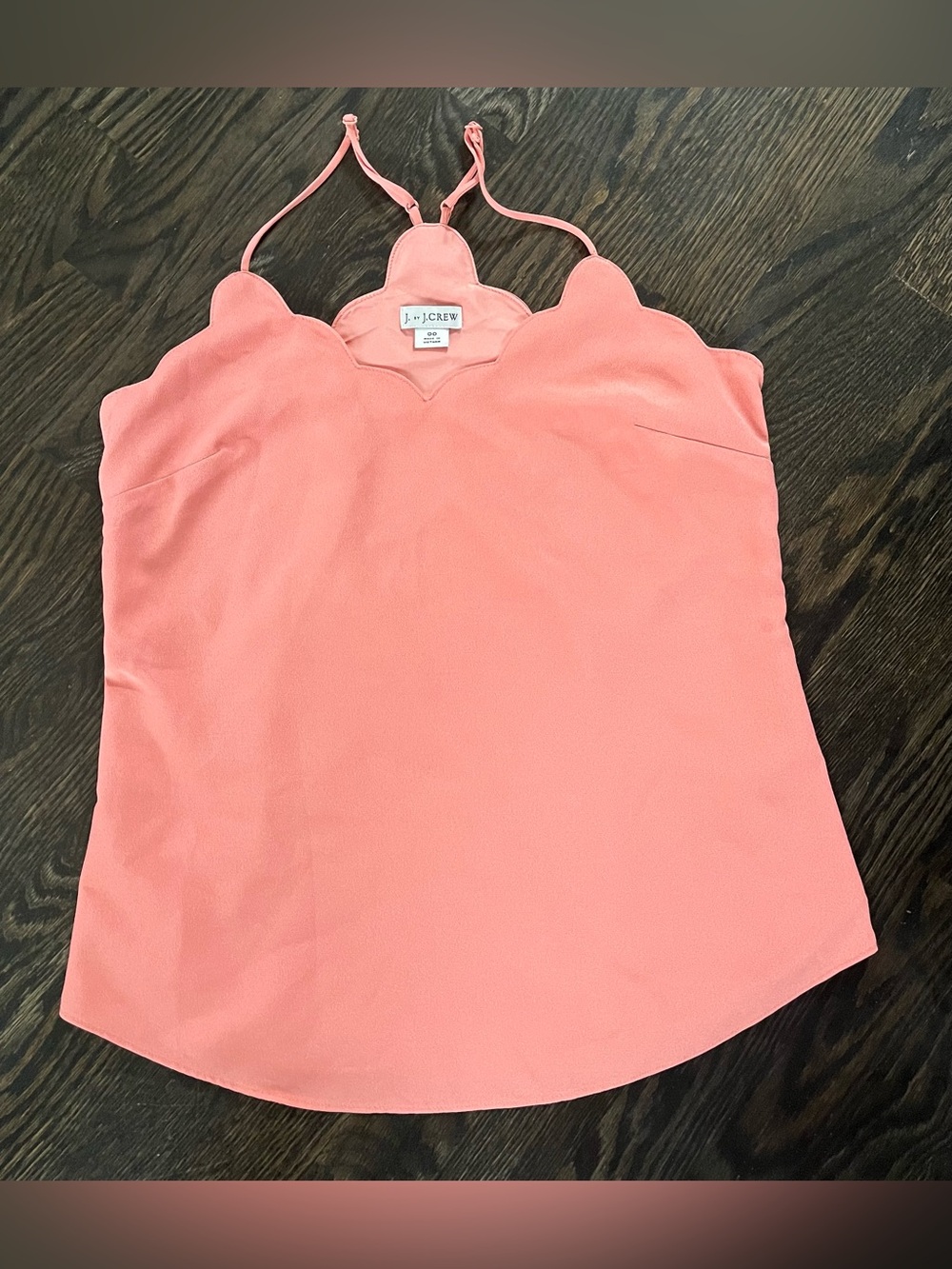 J by J. Crew Coral Scallop Racerback Lightweight Cami Tank Size 00